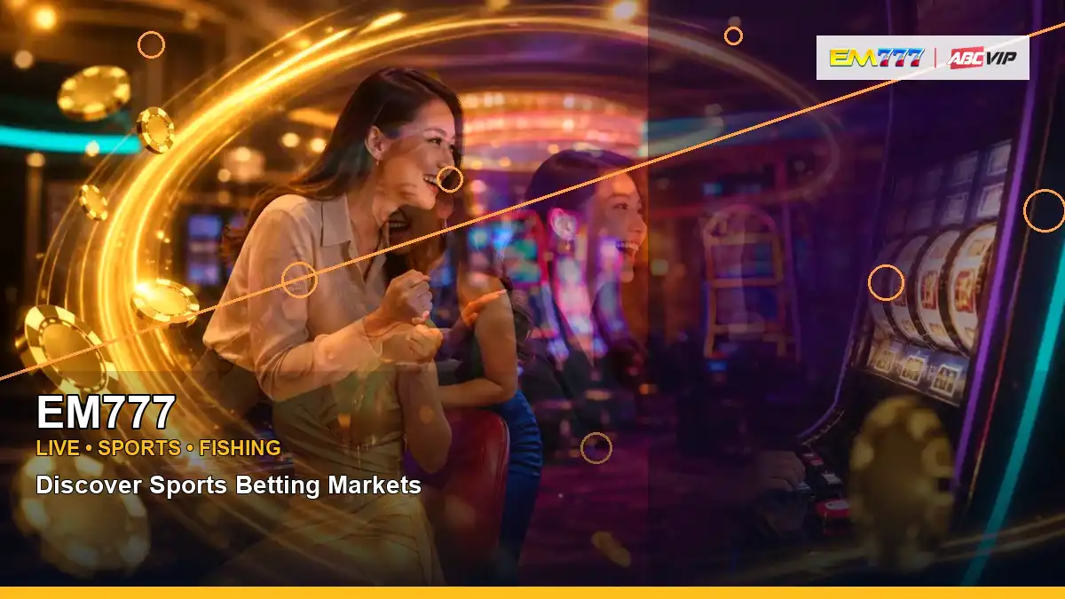 EM777 adventure online slot games featuring an adult Filipina casino host with a right-diagonal composition