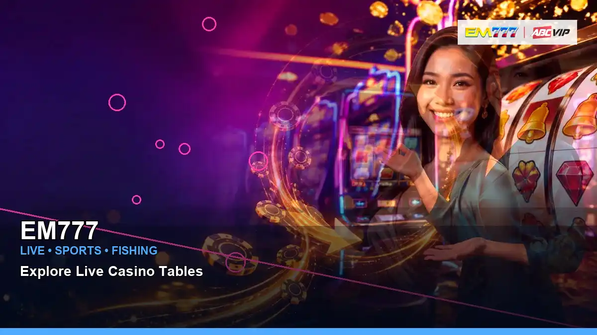 EM777 neon-lit neon jackpot slot games in a wide-action layout for Philippine players