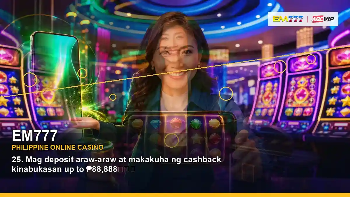 EM777 coins casino cashback rewards in a centered scene for the EM777 brand search, casino access, games, account help and