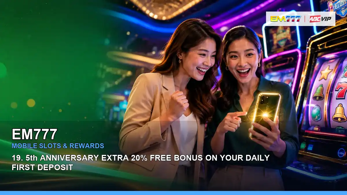 EM777 high-energy casino first deposit rewards in a radiant layout for Philippine players
